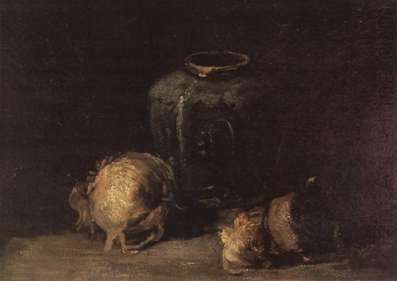 Still life wtih Ginger Jar and Onions (nn04), Vincent Van Gogh